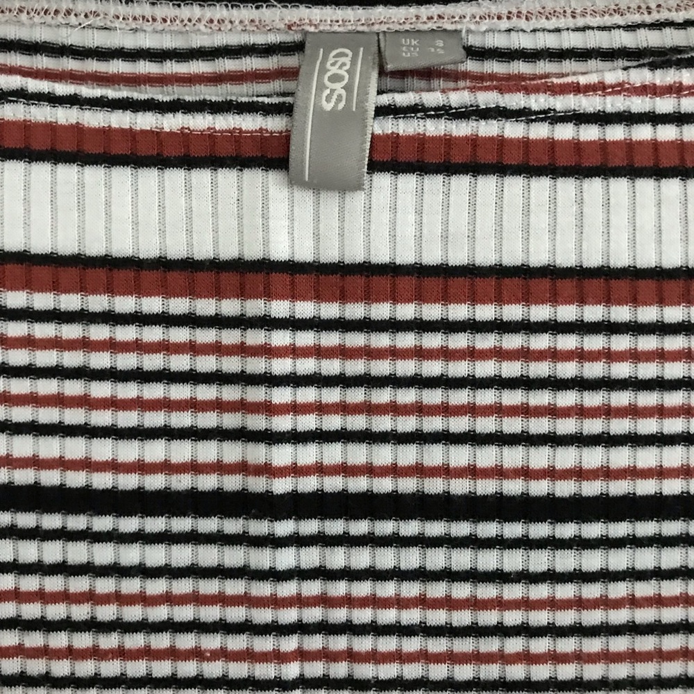 ASOS Striped Ribbed Bardot Top - Picture 3 of 4